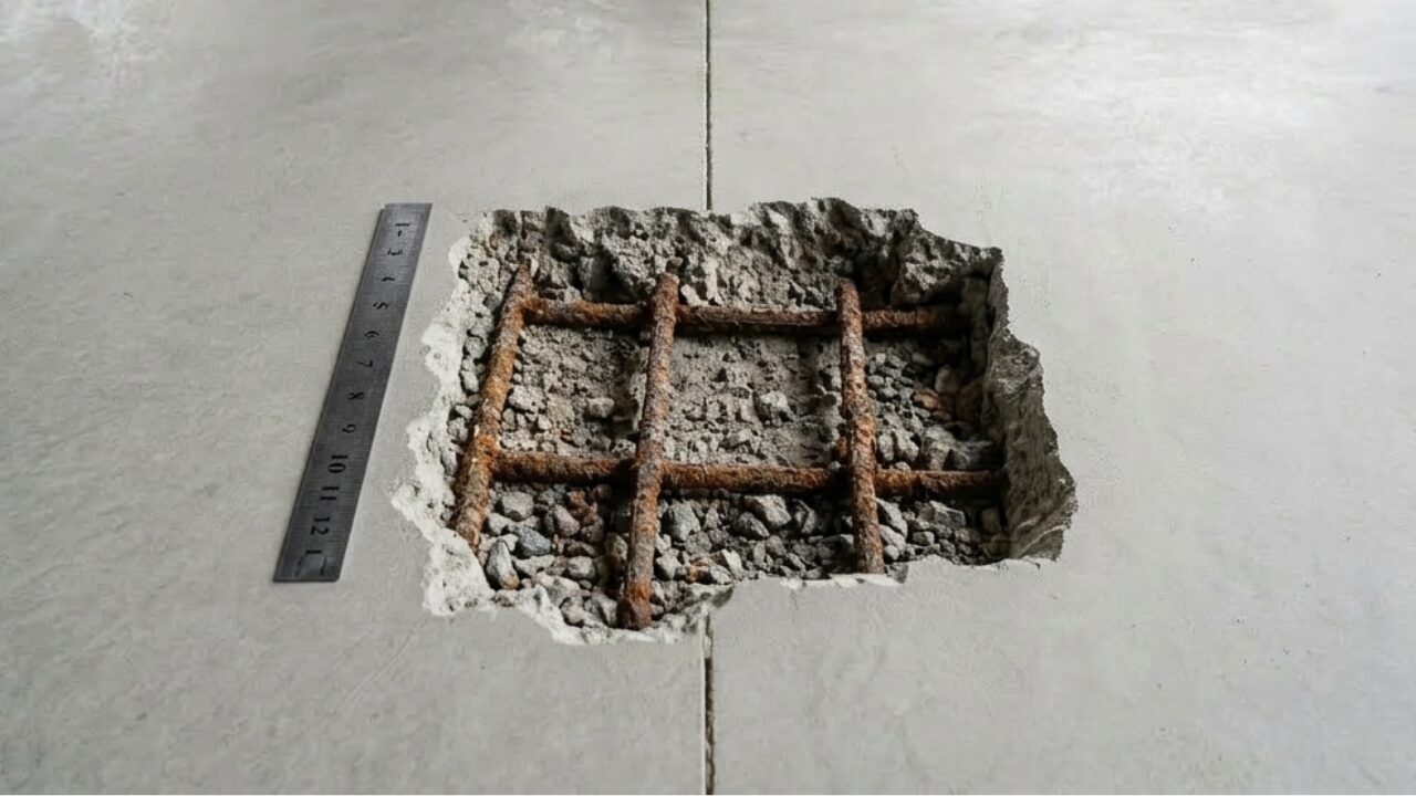 Concrete spalling with rebar